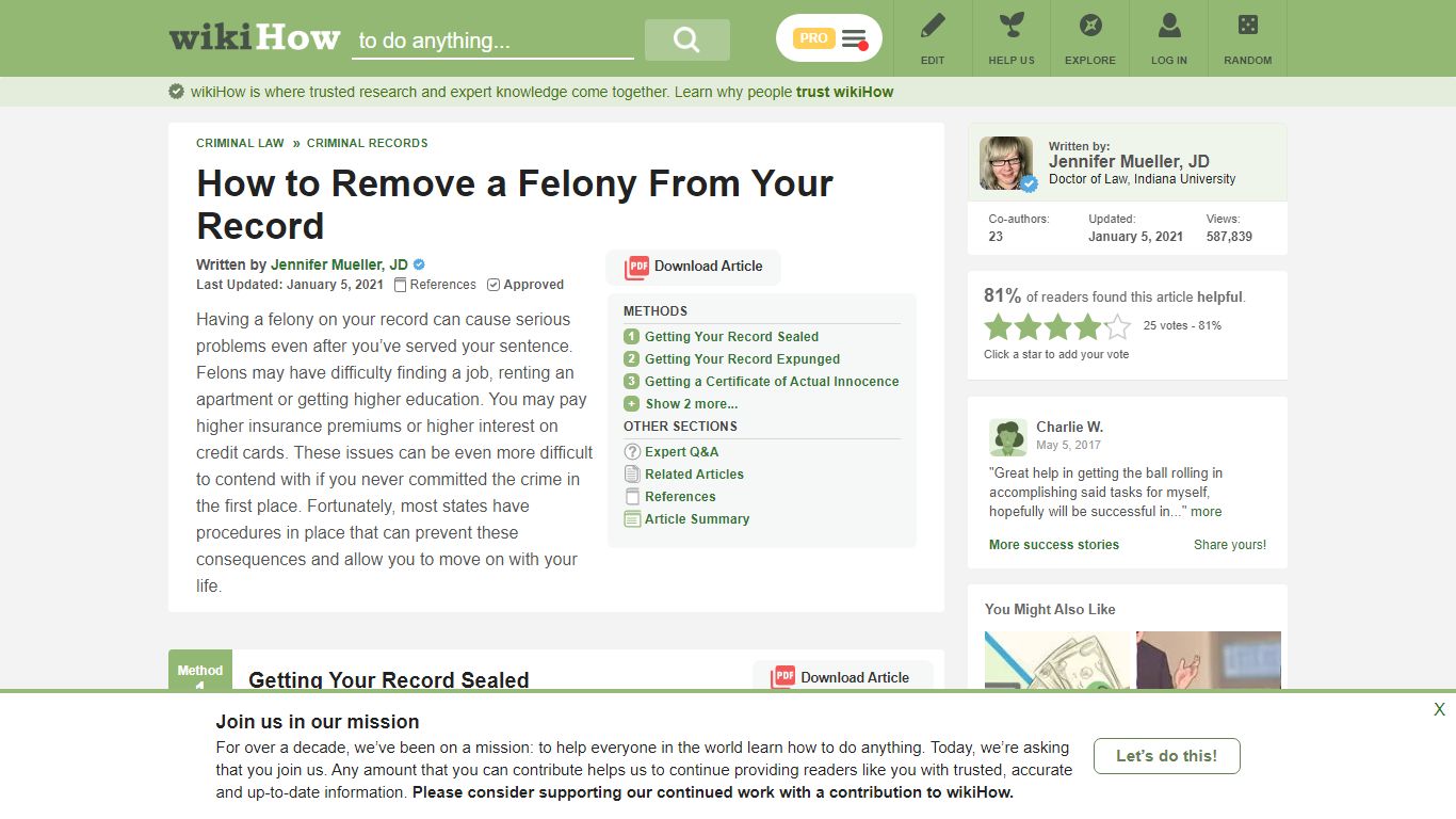 5 Ways to Remove a Felony From Your Record - wikiHow